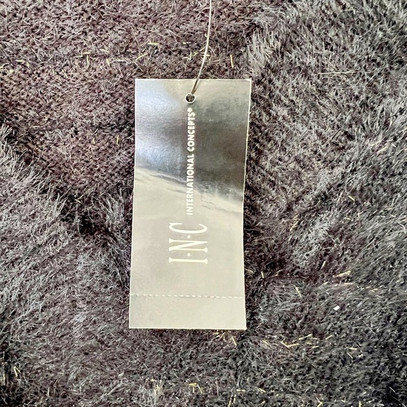 INC International Concepts Eyelash Pullover Black & Gold Sweater - Picture 3 of 8